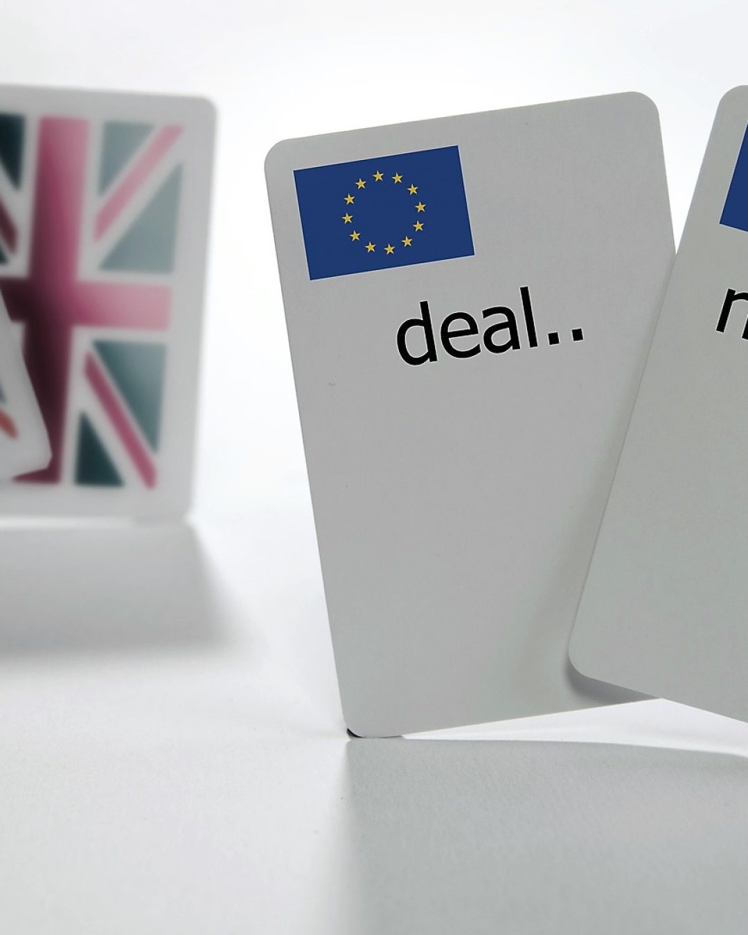 British and European playing cards with deal and no deal cards