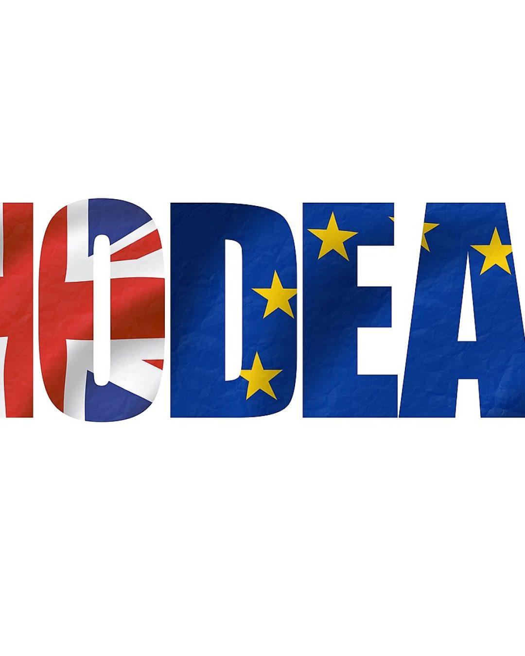 Nodeal typo showing flags of the european union EU and great britain GB